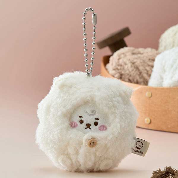 Official BT21 'MADE BY RJ' Plush Keyring - Premium Character Bag Charm