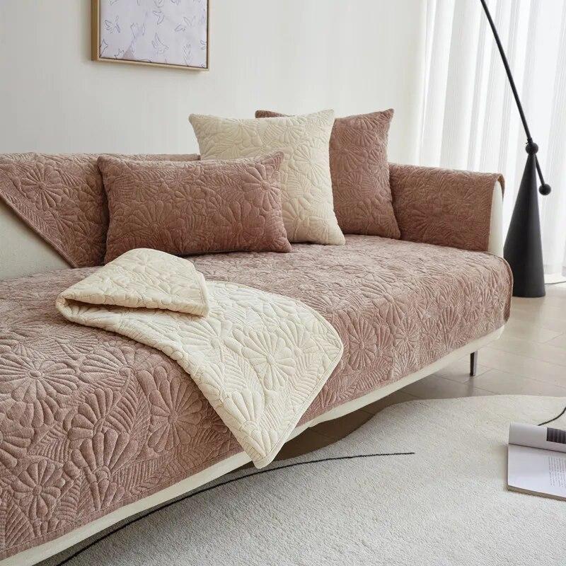 Universal Sofa Towel Non-Slip Couch Cushion Cover for Living Room Multi-sizes Chenille Chaise Lounge Sofa Mat Four Seasons