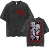 Anime Dandadan Okarun Dan Da Dan Graphic Vintage Washed T Shirts Unisex Women Clothing Fashion Oversized Short Sleeve Tshirts Tops