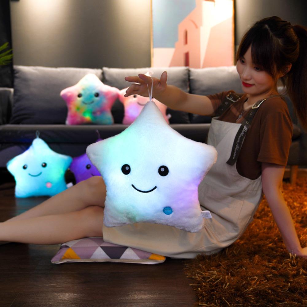 Soft Electronic Star Plush Toy Star Soft Star Pillow LED Star Doll Toy  For Valentine's Day Gifts