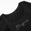 Y2K Retro Style Spicy Girl Letter Hot Diamond Low Neck Short Cut Exposed Navel Black Top for Women