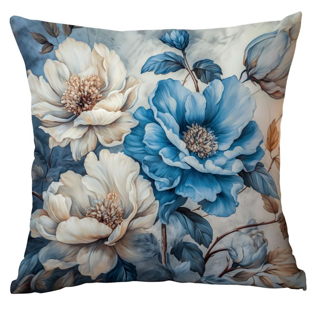 New Retro Old Peony Flower Pillowcase Home Sofa Cushion Pillowcase