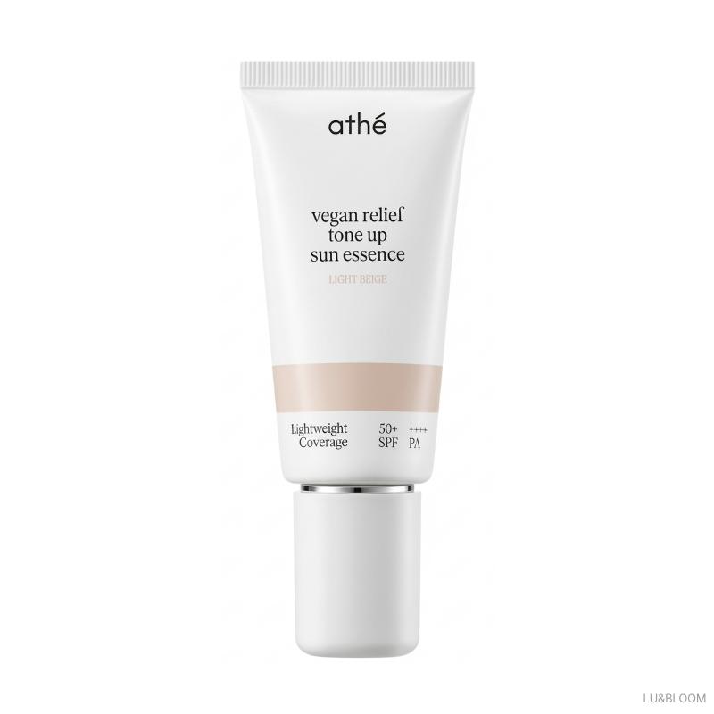 athé Vegan Relief Tone-Up Sun Essence SPF50+ PA++++ 50ml (+Free gift) 01 Light Beige