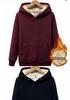 Men's Velvet-Lined Lambswool Hoodie - Loose Fit, Solid Color, Warm Winter Jacket
