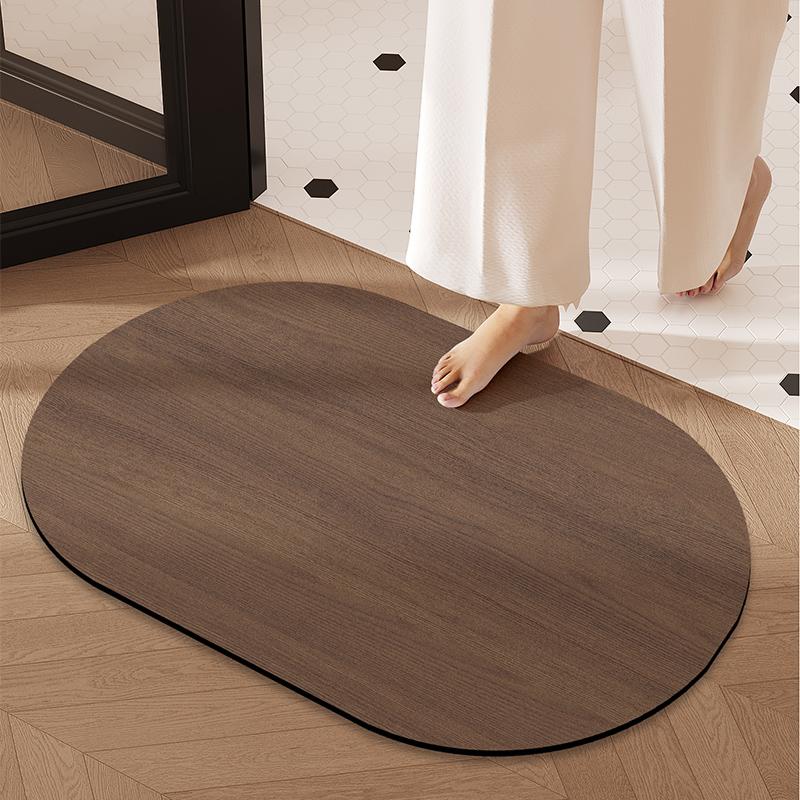 

VIKAMA Wooden Bathroom Absorbent Mat Bathroom Doorway Diatomaceous Earth Foot Mat Floor Mat Bathroom Toilet Carpet 40X60CM 1.3X2FT