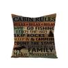 Industrial Style Retro Letter Linen Pillowcase Home Sofa Pillowcase