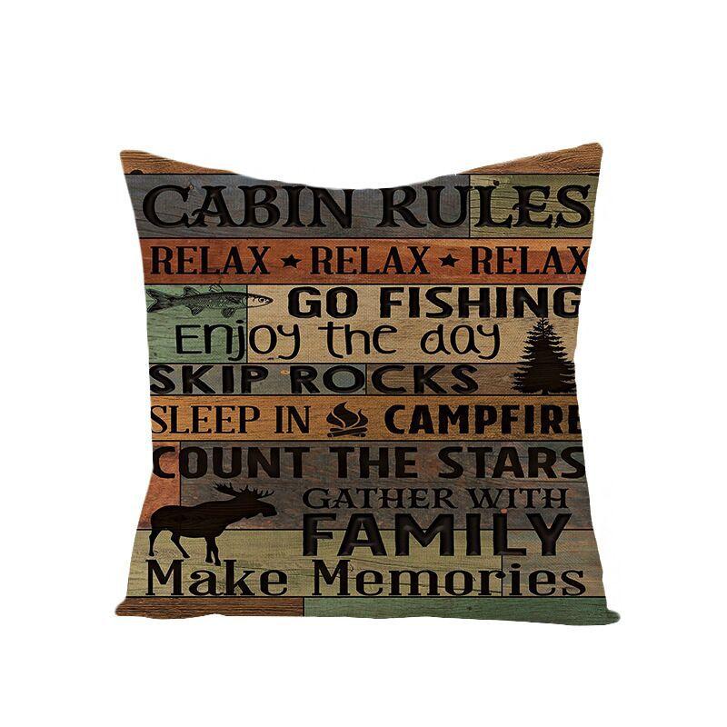 Industrial Style Retro Letter Linen Pillowcase Home Sofa Pillowcase