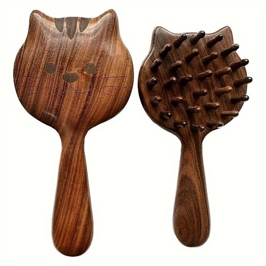 Charming Solid Wood Massage Comb - Women's Air Cushion Scalp & Meridian Relief