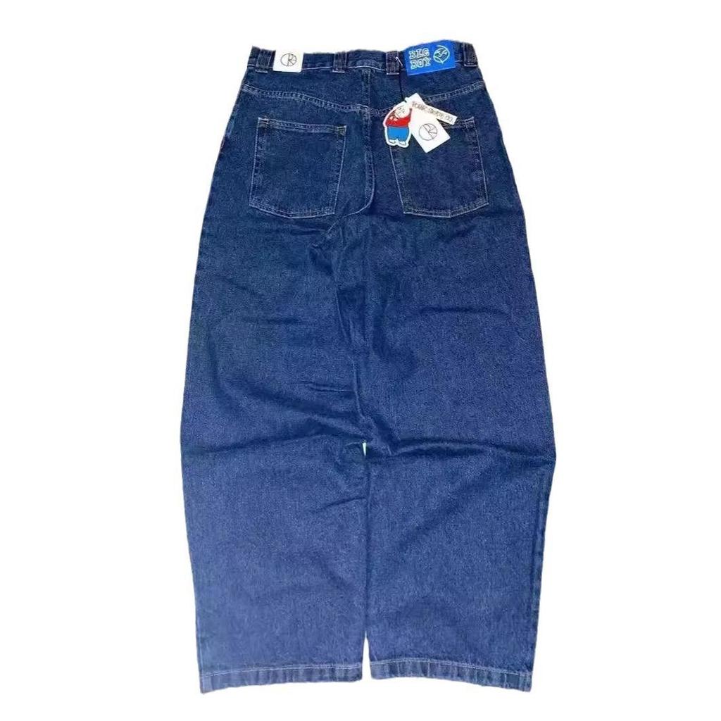 Nya Harajuku Hip Hop Tecknad Y2K Big Boy Jeans Grafisk broderi Baggy Jeans Byxor Hög midja Bred Ben Byxa Streetwear