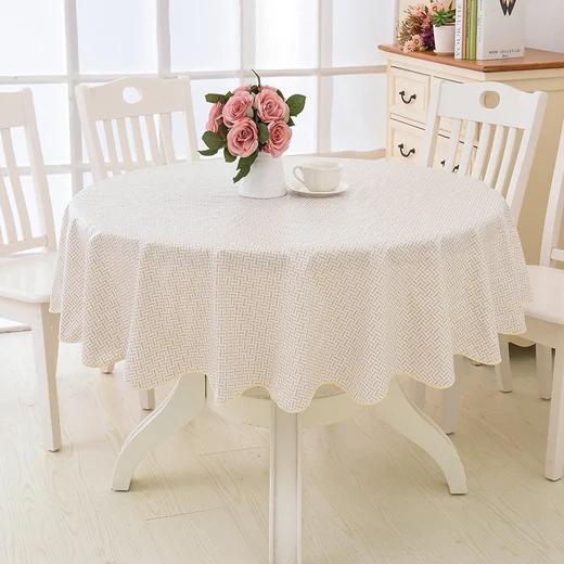 

Круглая скатерть для защиты окружающей среды. Мягкая пластиковая скатерть. ПВХ-скатерть водонепроницаемая, маслостойкая и моющаяся. 137*137cm