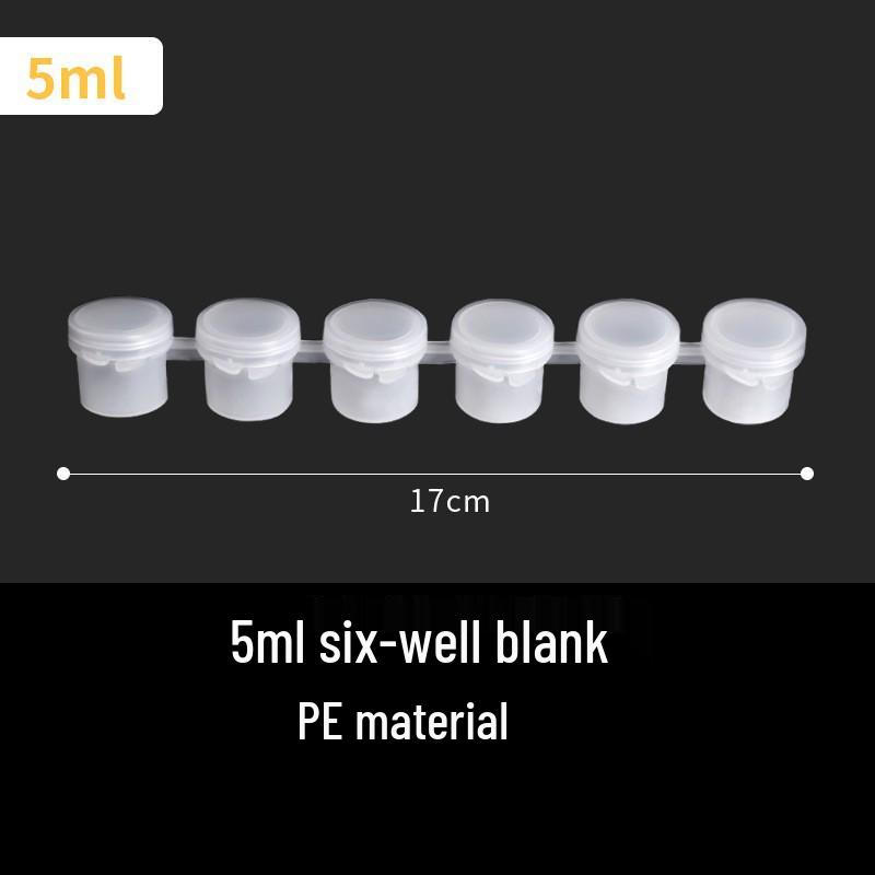 5ml Six-Well Blank Grid Plastic Palette Box for Gouache Painting