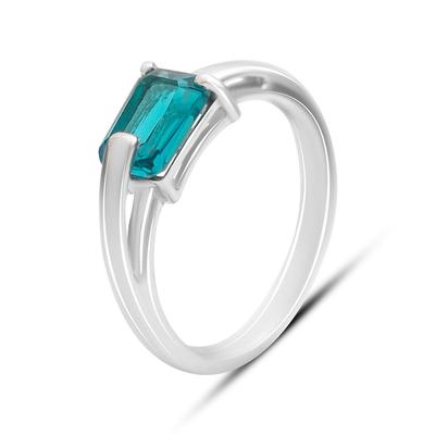 Silver Ring with Emerald Nano 1.385ct, Product Weight 2.64 G (2174196)