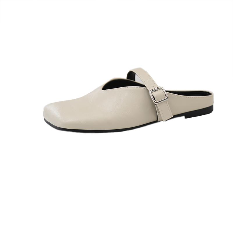 2025 Spring Summer Women Mules Slippers Shoes Fashion Cover Toe Slip On Slides Casual Street Style Flats Shoes