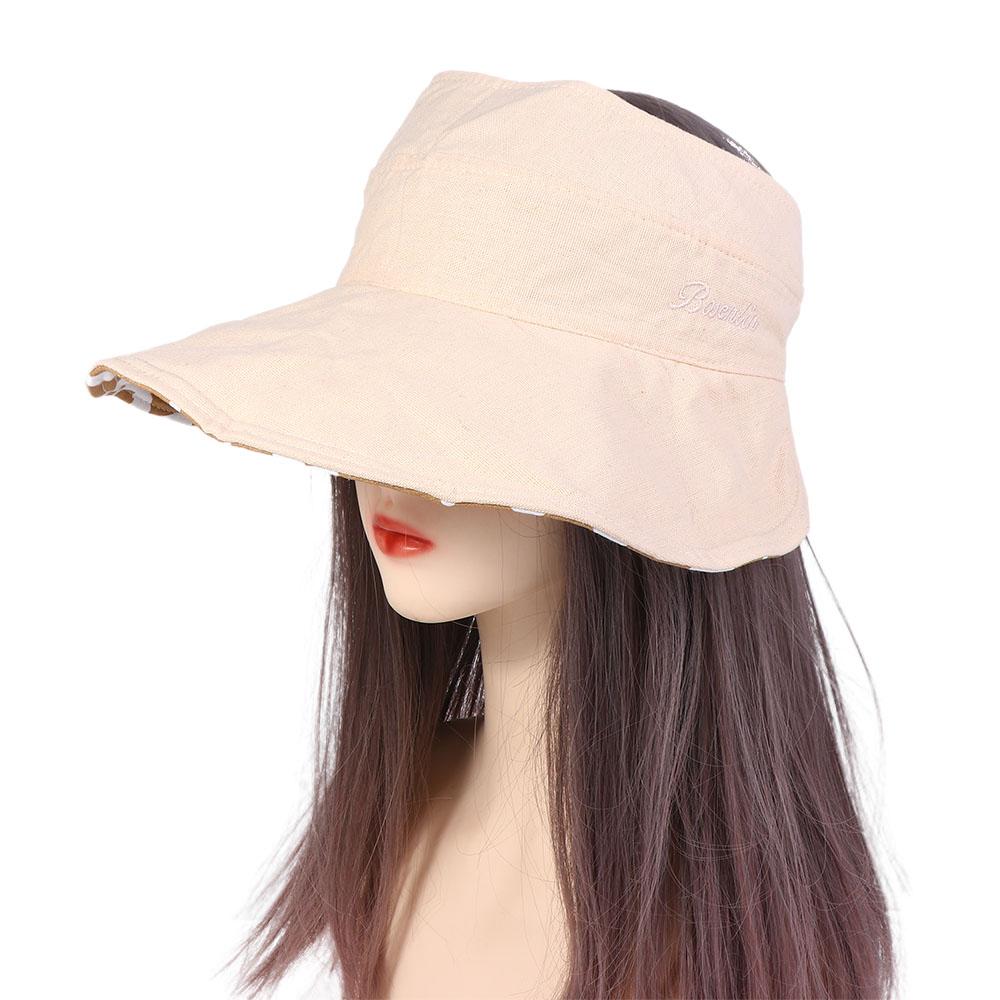 Personality Anti-ultraviolet Square Oversized Brim Cotton Double Sided Sun Hat Empty Hat Beach Cap