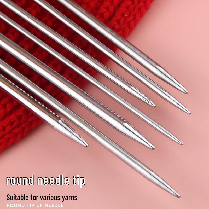 35cm Edelstahl Einspitzige Stricknadeln Set mit Stoppern