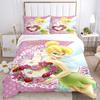 Tinker Bell Fairy Flowers Print 3Pcs Bedding Setduvet Cover With 2 Bedropillowcase Home Birthday Gift