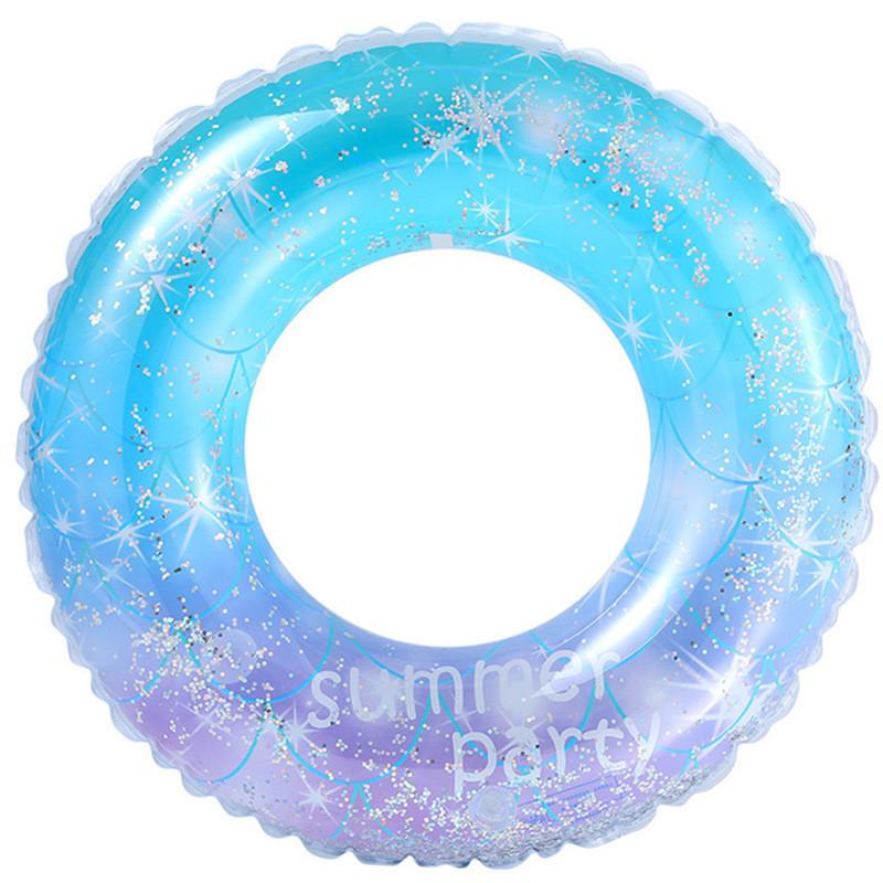 Adult Childrens And Swimming Circle Thickened Starry Sky Mermaid  Water Toy