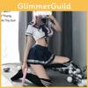 Women's Sexy Cosplay Lingerie Student Uniform Set With Velcro Design Miniskirt Outfit