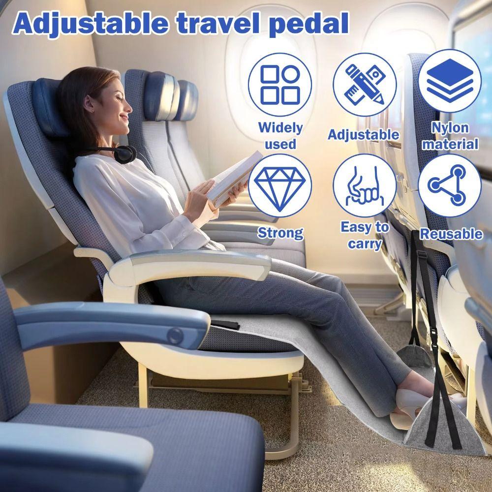 Nylon Airplane Foot Hammock Comfortable Portable Footrest Hanger Leg Comfort Mat  Home