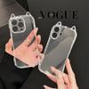 Cute Cat 3D Ears Transparent Phone Case For iPhone 16 Pro Max 15 13 11 12 14 Plus Soft Clear TPU Back Shockproof Soft Cover