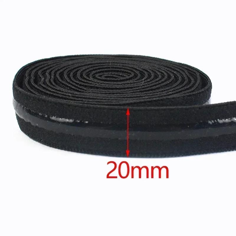 3/5/10M Meetee 20-50mm Silicone Elastic Band for Underwear Non-slip Rubber Webbing Ribbon Garment Bands DIY Sewing Accessories