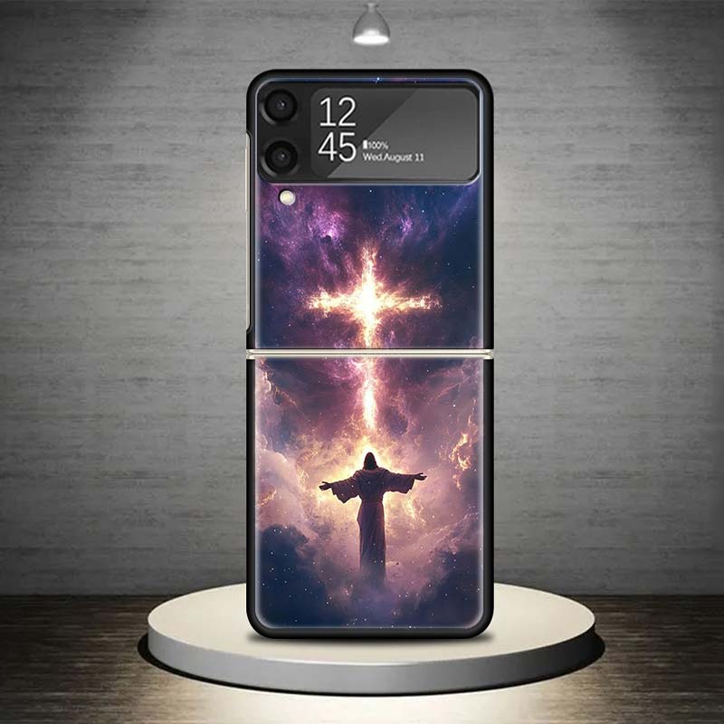 

Jesus Bible Phone Case For Samsung Galaxy Z Flip 7 6 5 4 3 5G Shockproof Cover Z Flip7 Flip6 ZFlip5 Flip3 Flip4 Luxury Shell Gal Samsung Z Flip 6