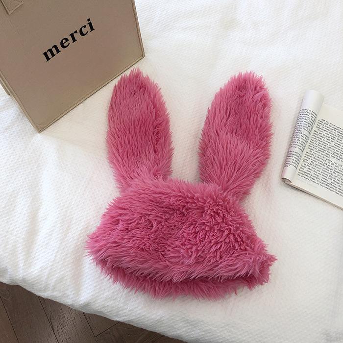 Niche design cute big ears plush Lei Feng hat children autumn and winter warm ear protection bag head knitted cold hat