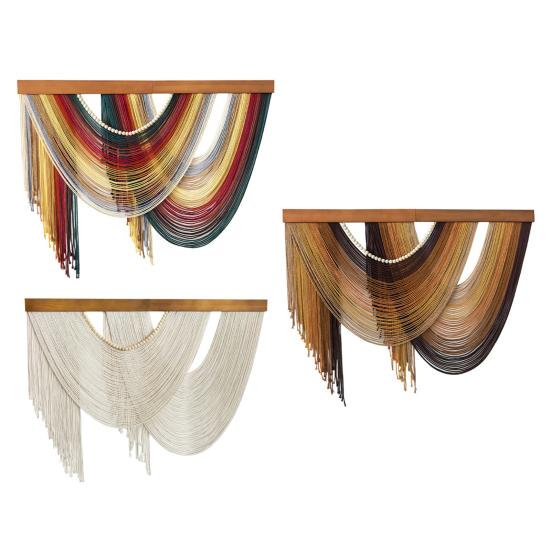 Decorazione da Parete Boho Arazzo Boemo Arte da Parete Fatta a Mano con Nappa Grande Sfondo in Corda di Cotone Intrecciata per Soggiorno Camera da Letto Asilo