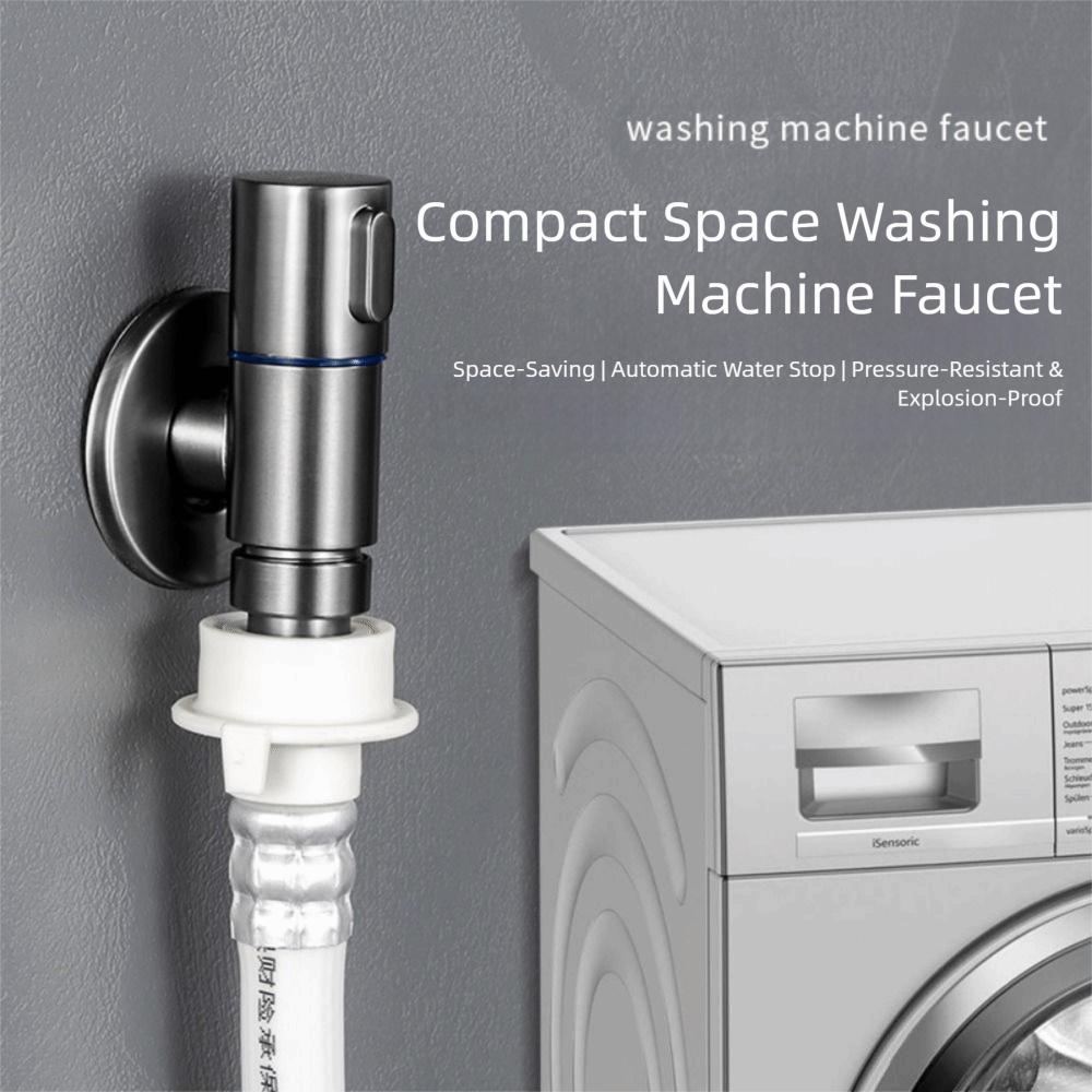 Automatic Water Stop Valve Washing Machine Faucet Quick Opening Small Space Faucet  Flushing System