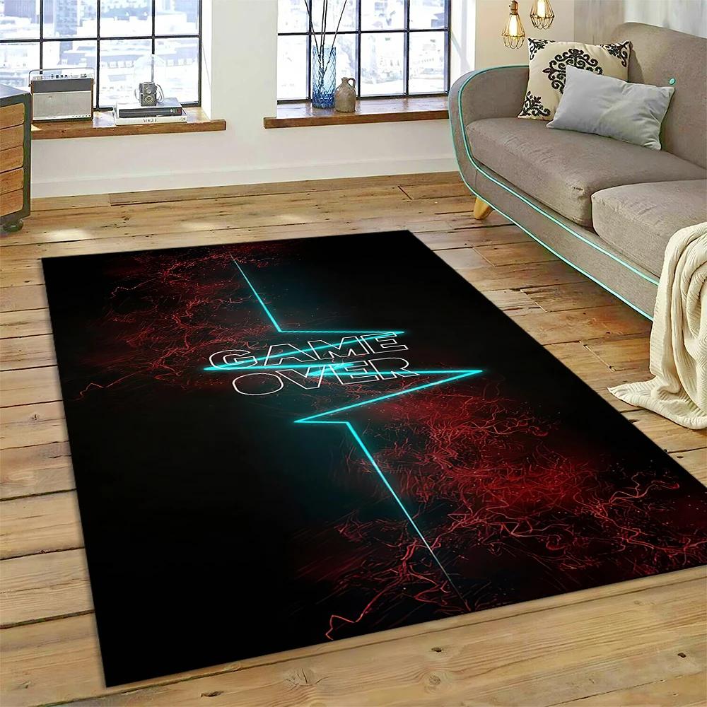Alfombra de Dibujos Animados 3D para Jugador de Videojuegos, Alfombra para Sala de Estar, Dormitorio, Sofá, Felpudo Decorativo, Alfombra para Área de Juego Infantil, Alfombra Antideslizante para Piso