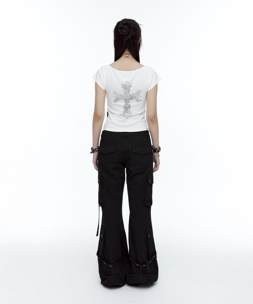 ROUGHNECK Bootcut Cargo Strap Pants Black