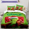 Grinch Kerst Design Bed Beddengoed Set 1 Dekbedovertrek + 2 Kussenslopen Zacht Ademend Huishoudelijk Beddengoed