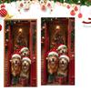 NEW Christmas Front Door Decoration Cover 2D Winter Holiday Party Background Christmas Door Wrap For Indoor Outdoor Home Kitchen