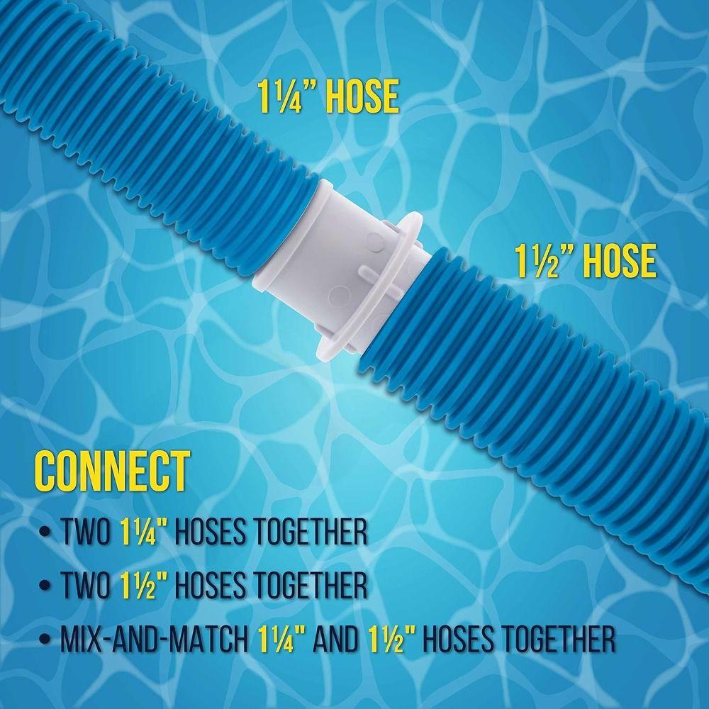 White Pool Hose Connector 38mm Threaded Pipe Fitting Pool Cleaning Accessory Pool Hose Cuff