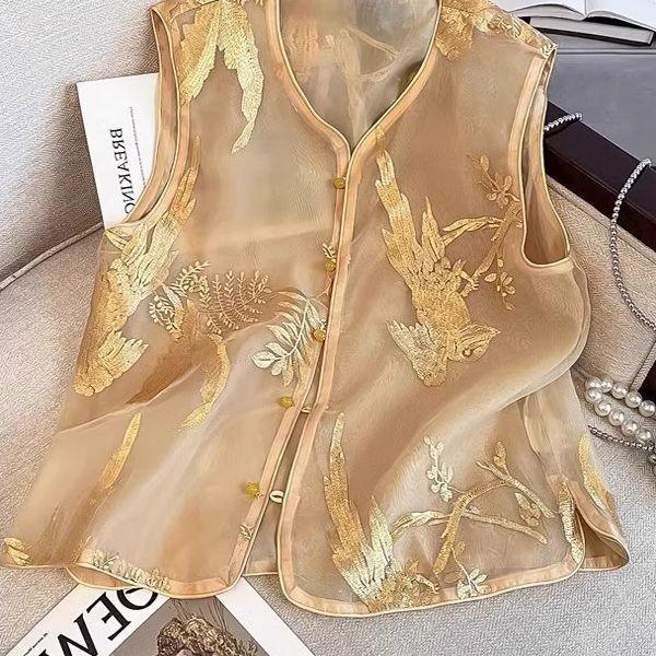 

Популярный жилет этого года, летний женский жилет с вышивкой, летний жилет для верхней одежды 3XL (138-75kg recommended)