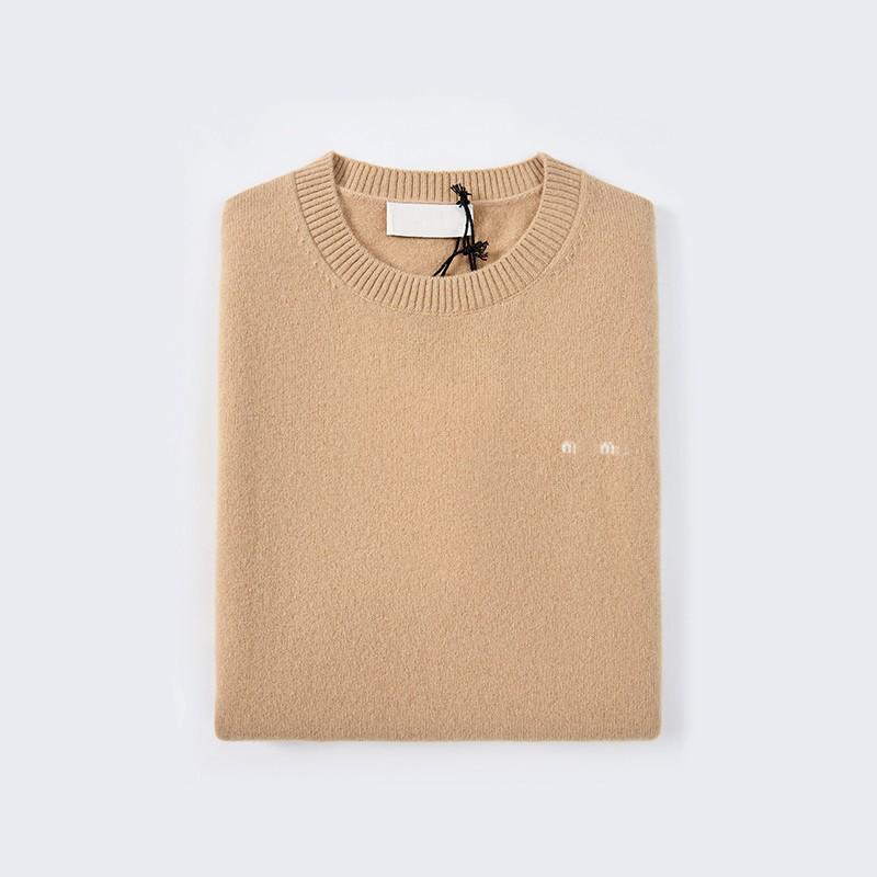 Autumn/Winter Round Neck Miu Miu Style Women's Short Sleeve Knitted Sweater