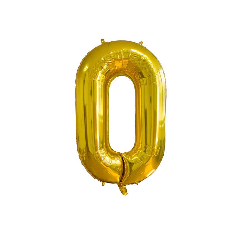 32-Inch Body Shaping Numeric Balloons - Gold & Silver, Floating Birthday & Celebration Decor