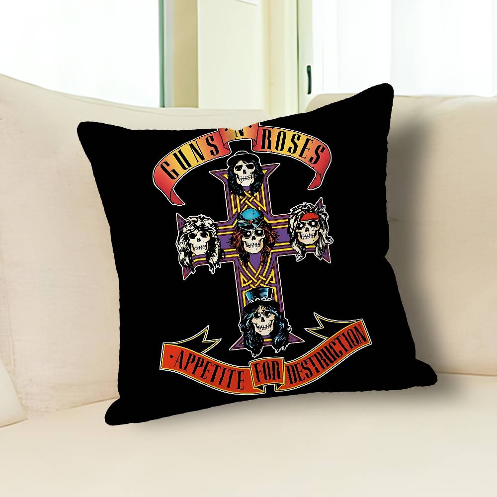 Rock G-Guns N R-Roses Various Sizes Square Pillow Case For Car Home Bedchamber Decor Custom Valentine Gift