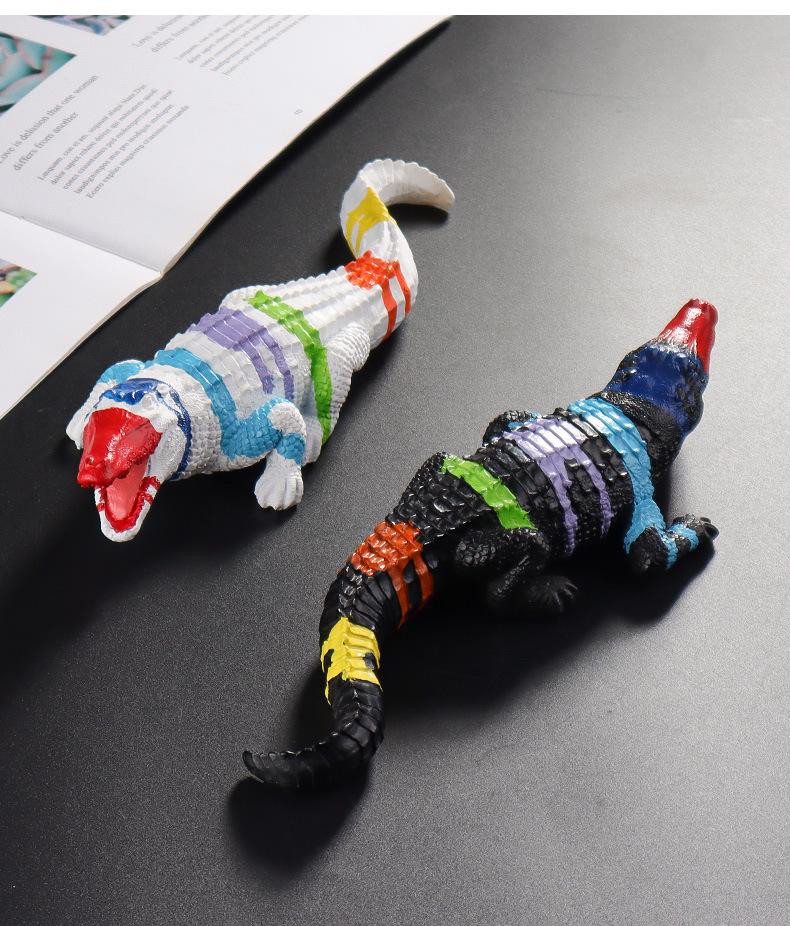 Colorful Resin Crocodile Ornament for Living Room or Office Decor