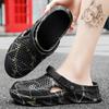 Herren Sommer Hausschuhe dicke Sohle Herren Clogs Sandalen hohl atmungsaktiv Flip Flops Sandalen Schuhe Mode Strand Hausschuhe