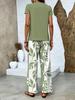 2026 Women's Printed Top and Wide-Leg Pants Set, European & American Style for Cross-Border E-commerce.
