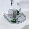 Trendy St. Patrick'S Day Cowgirl Hat Green Clover Irish Festival Party Headwear Silver Sequin Cowboy Hat Party Costume Accessory