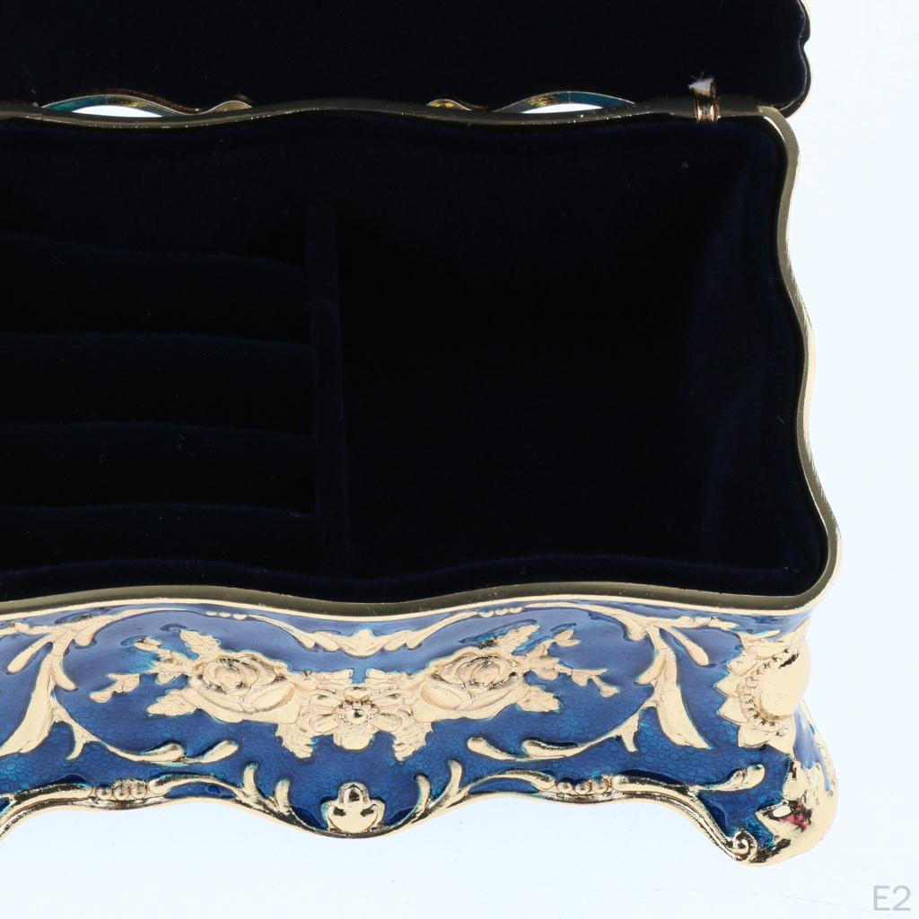 Finish Vintage Jewelry Box, Floral Engraved Surface with flowers Carvings