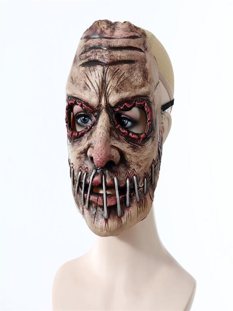 Halloween Party Big Mouth Nail Horror Mask Latex Ghost Festival Soft Simulation Headgear Dress up