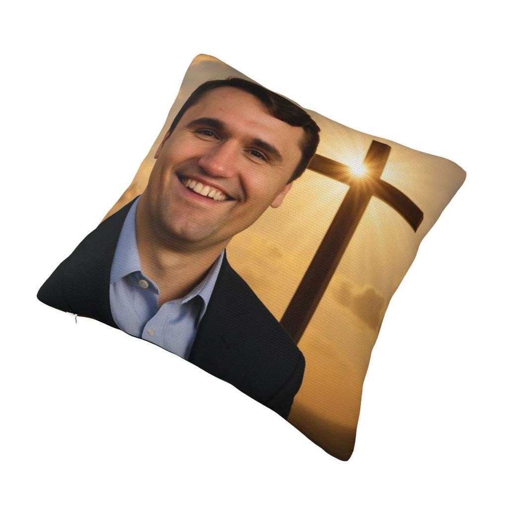 Charlie Kirk Federa Cuscino Gesù Stampa a Caldo Federa Cuscino Decorativa Copricuscino per Divano Multimisura