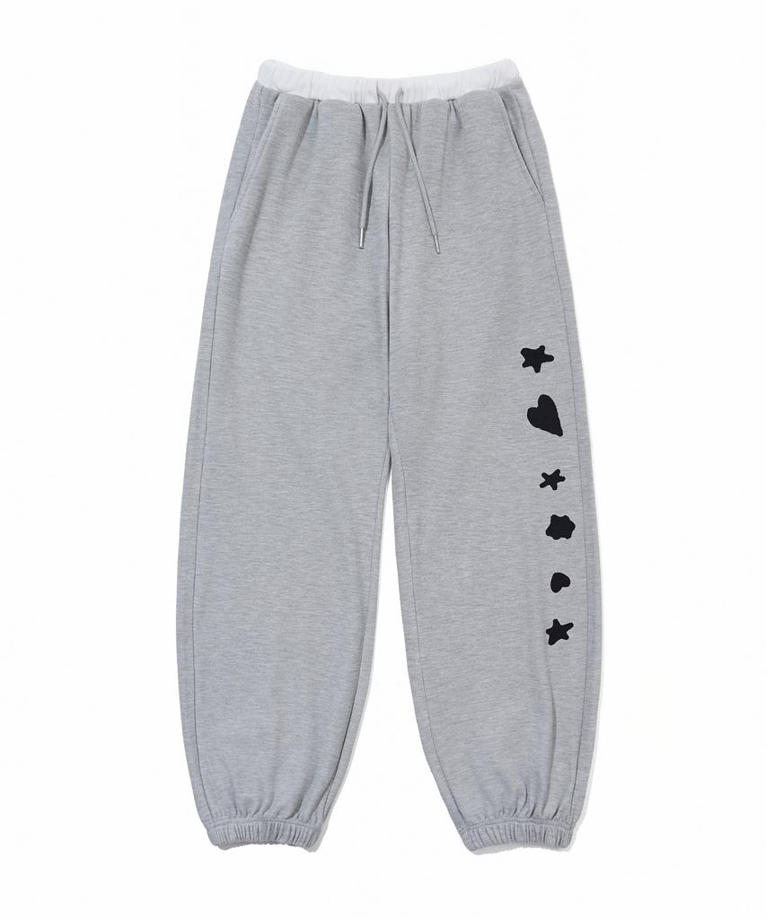 YOUHEE [3Colors] Graphic Waffle Sweat Pants