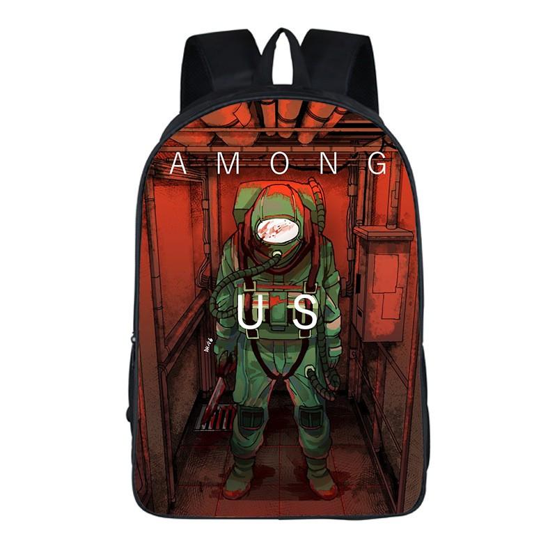 Among Us Kids Backpack Oxford Fabric School Bag Boys Girls 20L Capacity Dual Strap With Air Cushion Straps