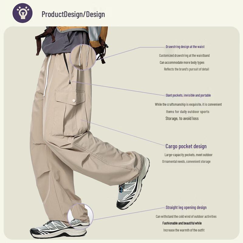 JEEP SPIRIT Pantalon Cargo Décontracté à Jambes Larges pour Homme