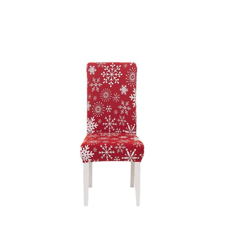 Printed Christmas Day Elastic Chair Cover Household One-Piece Half-Pack Stool Cover Hotel Dining Table Chair Cover