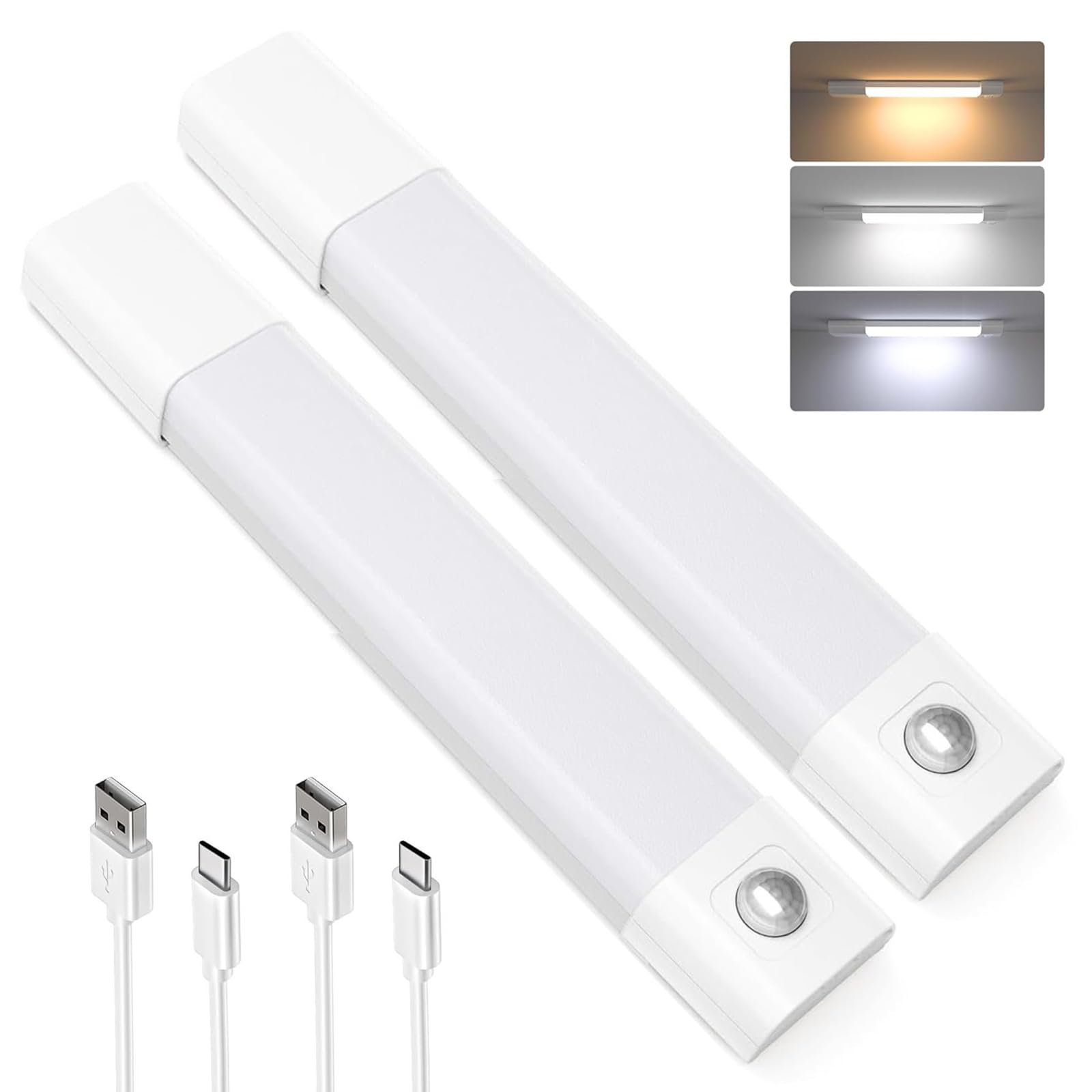 

KEEBRIGHT Indoor Sensor Light, Rechargeable, 20cm, Magnetic, for Closets, Staircases, Entryways, Hallways, and Kitchens, 3 Color Adjustments,